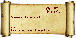 Vasas Dominik névjegykártya